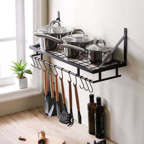 Prep & Savour Wall Mounted Pot Rack Wayfair